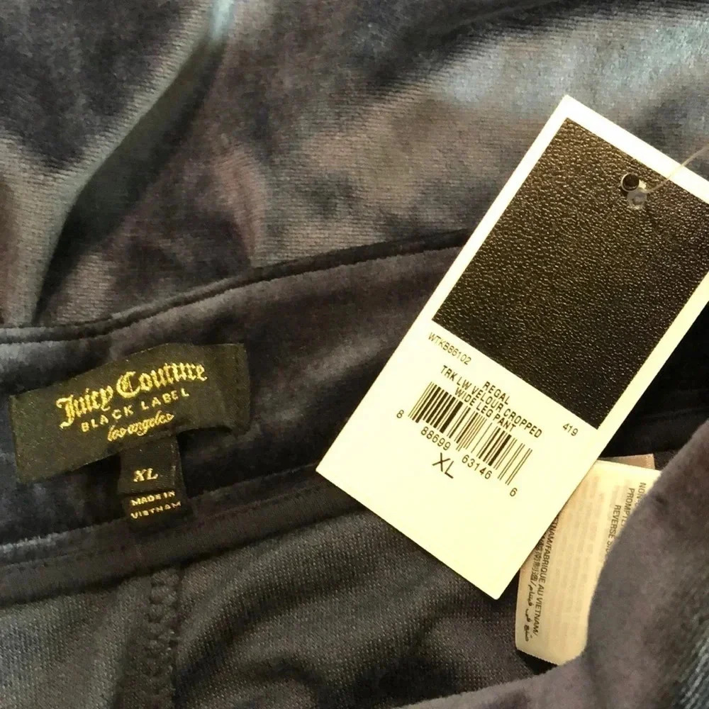 JUICY COUTURE Velour Wide Leg Cropped Pant - Picture 7 of 11
